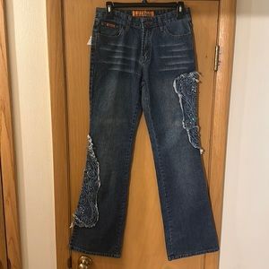 Daniel Women’s Vintage Y2K Embellished Boot Cut Jeans New Size 7-8 (6)
